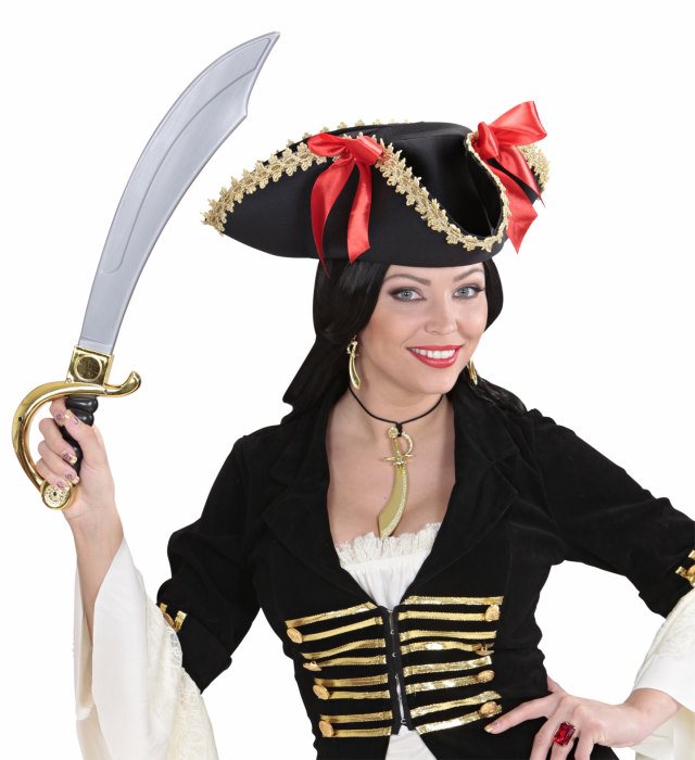 Pirate Tricorn With Gold Trim & Bows