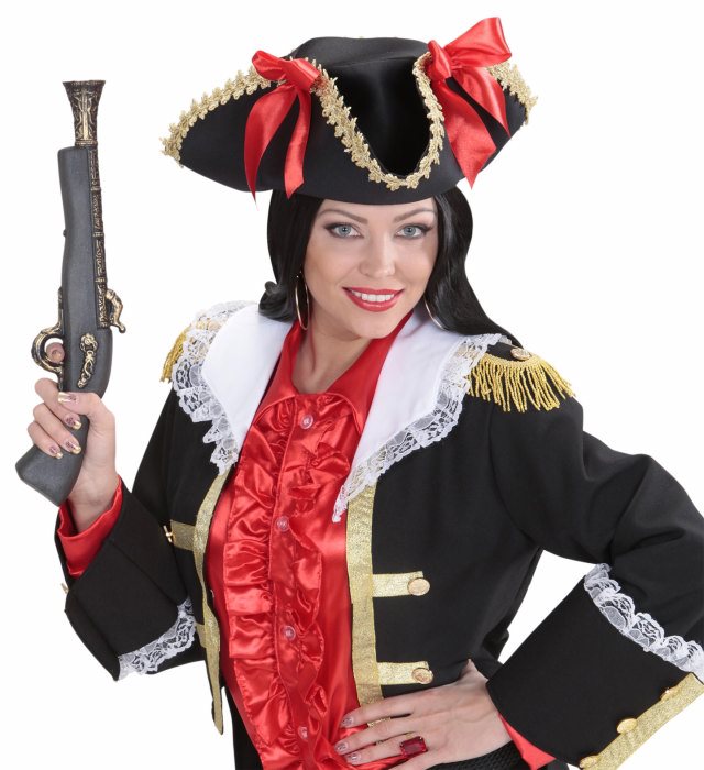 Pirate Tricorn With Gold Trim & Bows