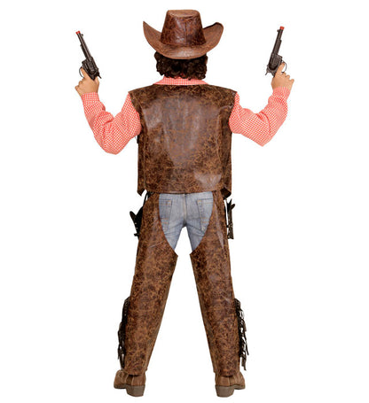 Cowboy  Shirt With Vest, Chaps, Hat 