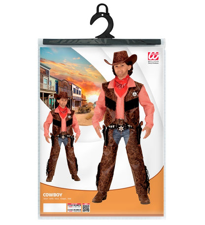 Cowboy  Shirt With Vest, Chaps, Hat 