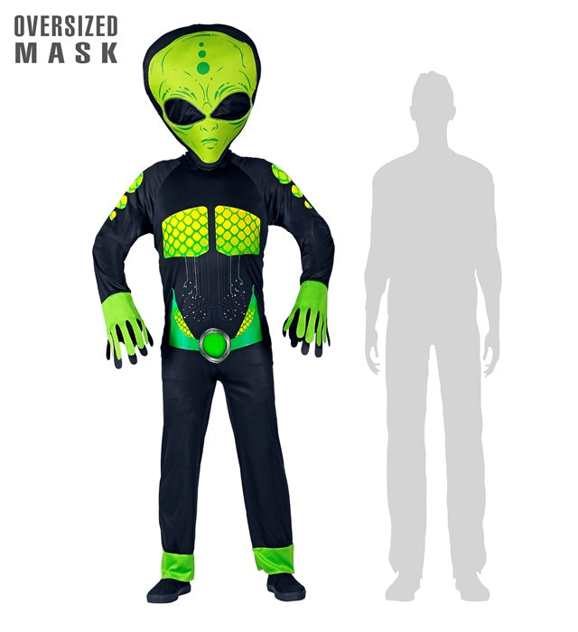 Space Alien  Overalls, Oversized Mask 