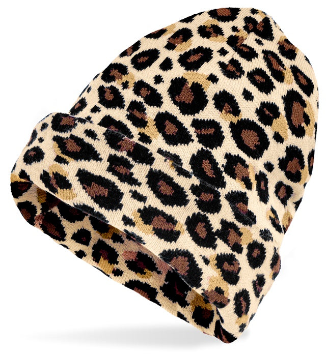Hat Beanie Animalier Leopard Wool Look