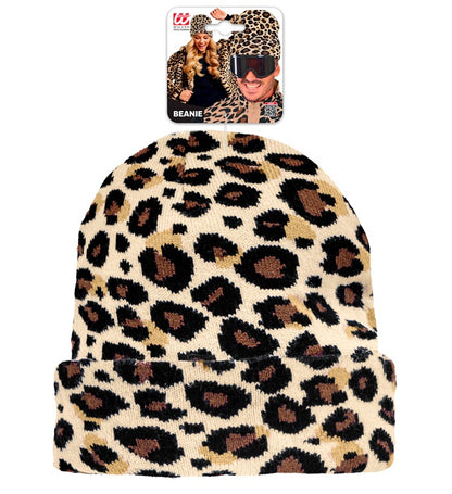 Hat Beanie Animalier Leopard Wool Look