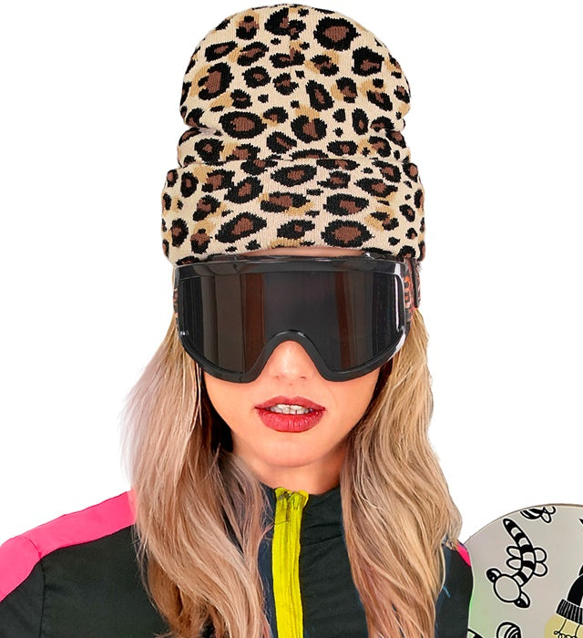 Hat Beanie Animalier Leopard Wool Look