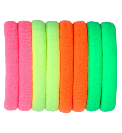 Set Of 8 Neon Hair Ties 4 Colors Ass.