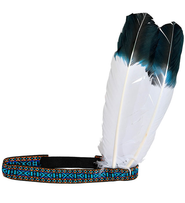 Native Indian Headband With 2 Feathers