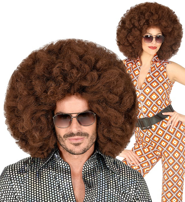 Brown Oversized Afro Wig In Box
