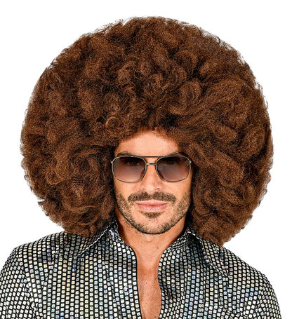 Brown Oversized Afro Wig In Box