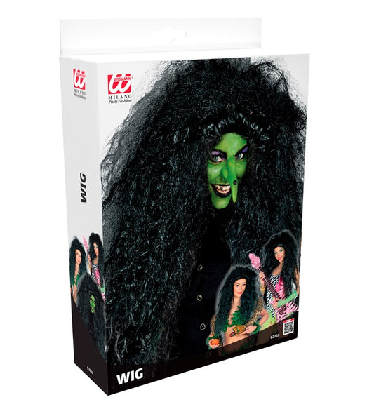 Black Oversized Frise' Wig In Box