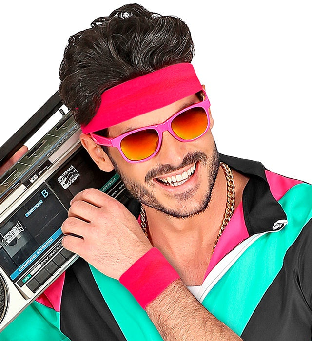 Pair Of Neon Pink Wristbands