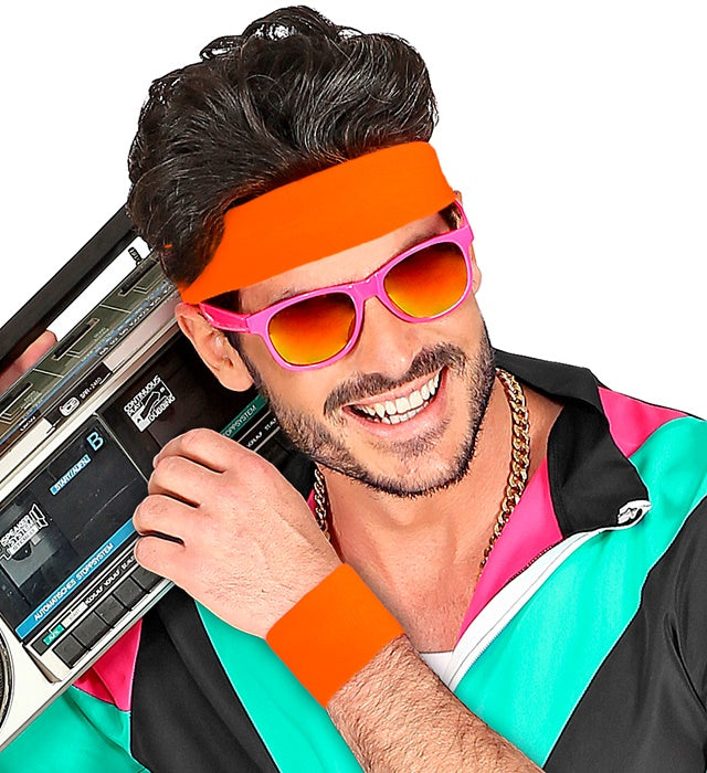 Pair Of Neon Orange Wristbands