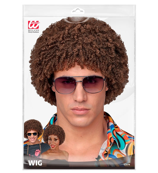 Brown 70S Disco Wig In Polybag
