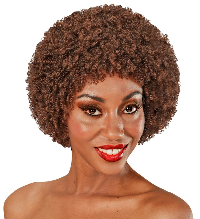 Brown 70S Disco Wig In Polybag