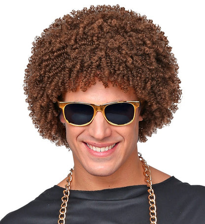 Brown 70S Disco Wig In Polybag