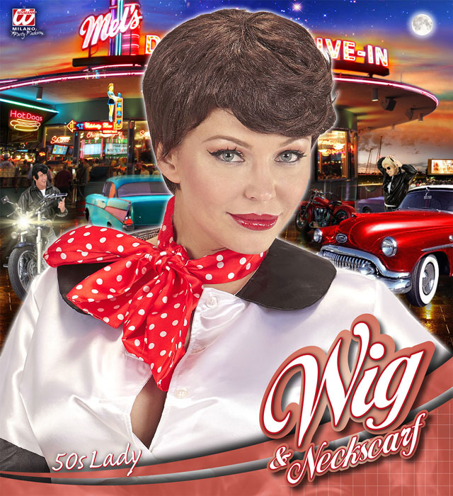 50S Wig With Neckscarf