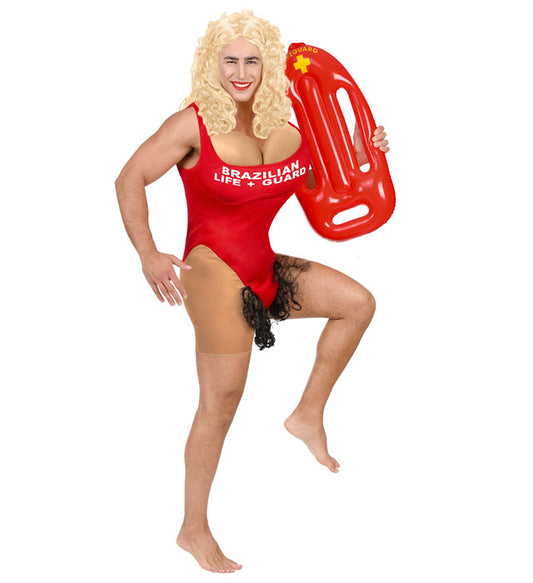 Brazilian Lifeguard  Hairy Costume With Oversized Boobs 