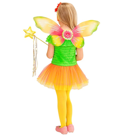 Flower Fairy  Dress, Wings, Headband With Flower 