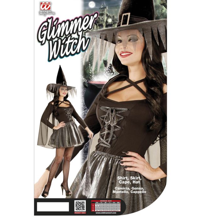 Silver Glimmer Witch  Shirt, Skirt, Cape, Hat 