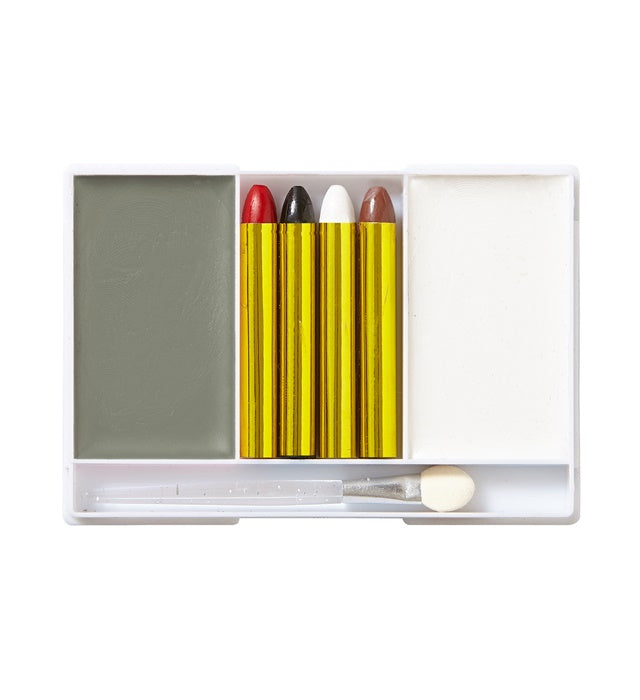 Vampire Makeup Set  4 Makeup Sticks, Grey & White Makeup In Tray, Applicator  - Color Make Up 12 G, Sticks 8 G