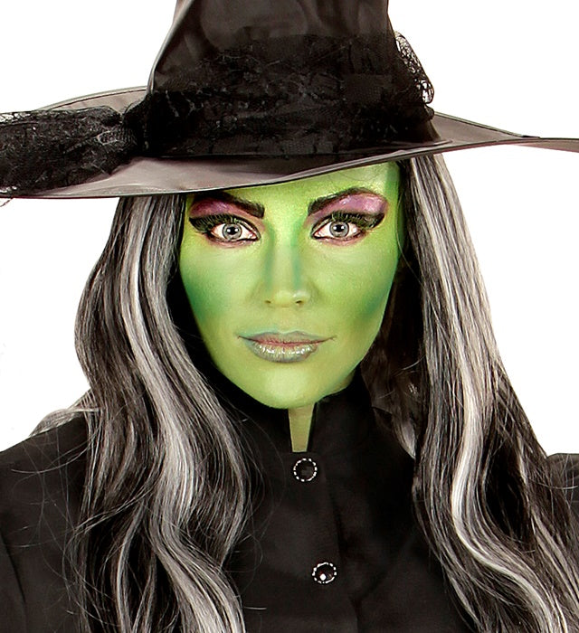 Witch Makeup Set  4 Makeup Sticks, Black & Green Makeup In Tray, Applicator 