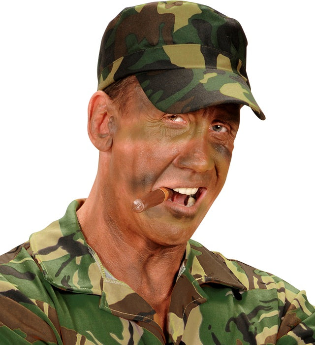 Soldier Makeup Set  4 Makeup Sticks, Brown & Green Makeup In Tray, Applicator 