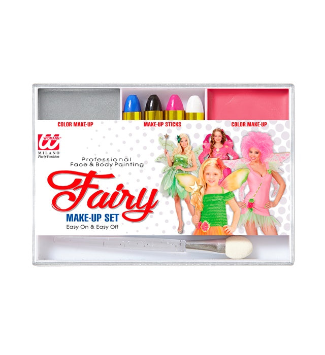 Fairy Makeup Set  4 Makeup Sticks, Silver & Pink Makeup In Tray, Applicator 