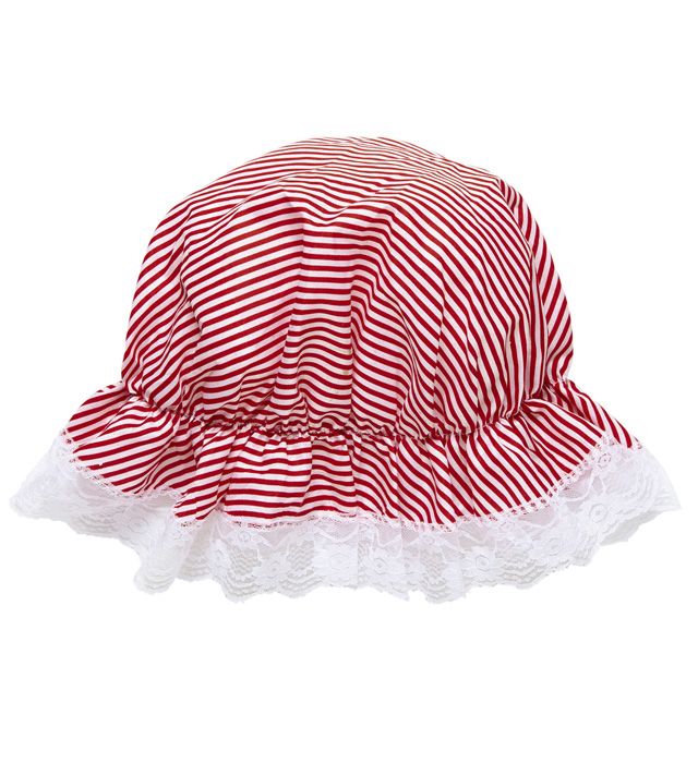 White/Red Striped Bonnet