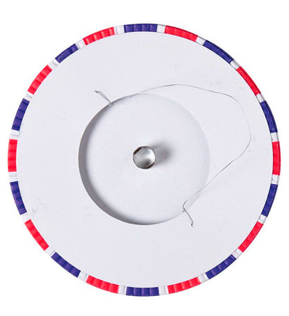 Blue-White-Red Striped Lantern Ø16 Cm - H 28 Cm - Flame Retardant