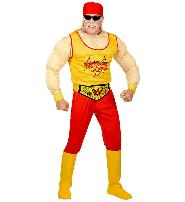 Wrestling Champ  Muscle Overalls, Belt, Boot Covers, Bandana 