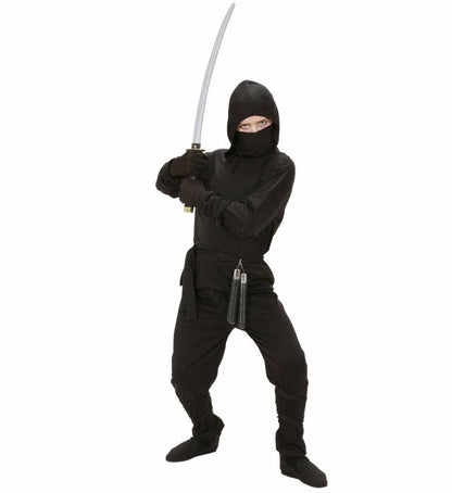 Ninja  Hooded Coat, Pants, Belt, Mask, Arm & Leg Ties 