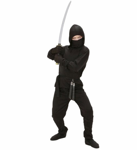 Ninja  Hooded Coat, Pants, Belt, Mask, Arm & Leg Ties 