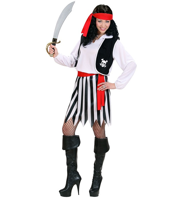 Pirate  Shirt With Vest, Skirt, Belt, Headband 