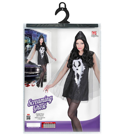 Screaming Ghost Lady  Hooded Dress, Poncho 