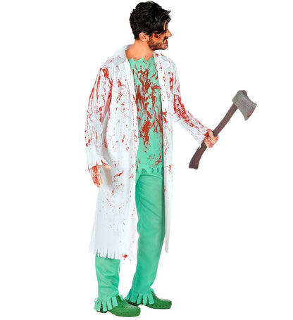 Zombie Surgeon  Lab Coat With Shirt And Wound, Pants, Bloody Gloves 