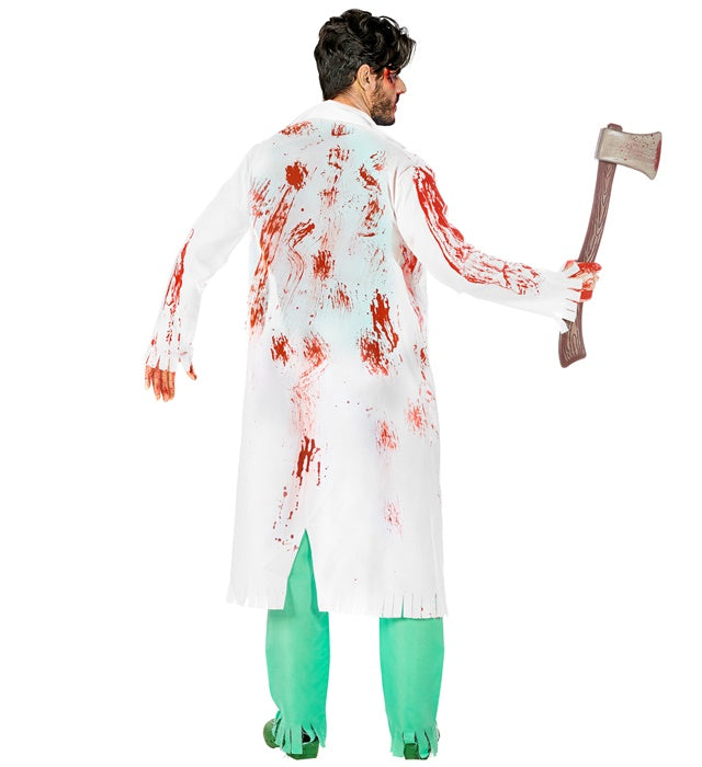 Zombie Surgeon  Lab Coat With Shirt And Wound, Pants, Bloody Gloves 