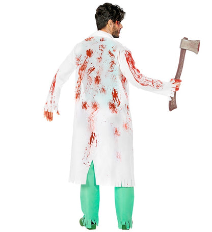Zombie Surgeon  Lab Coat With Shirt And Wound, Pants, Bloody Gloves 