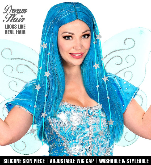 Fairy Dream Hair Wig With Tinsel, Stars & Silicone Lining In Color Pvc Box