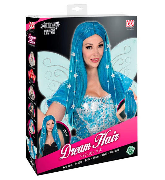 Fairy Dream Hair Wig With Tinsel, Stars & Silicone Lining In Color Pvc Box