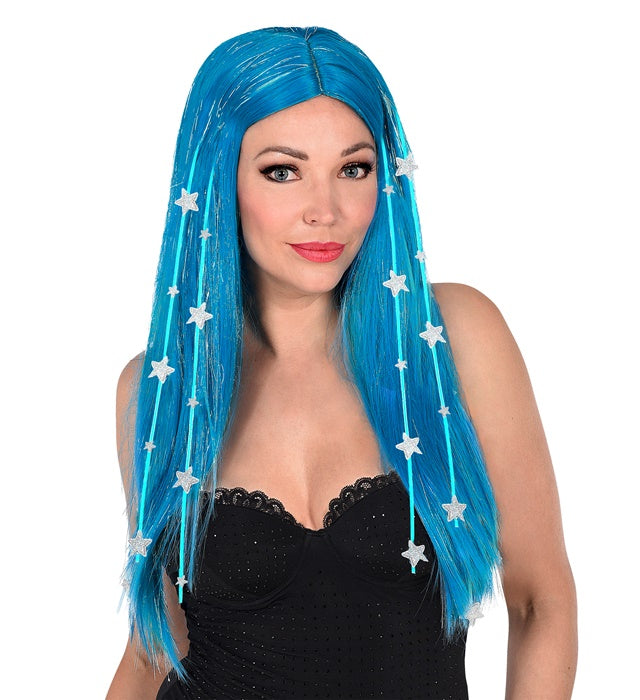 Fairy Dream Hair Wig With Tinsel, Stars & Silicone Lining In Color Pvc Box