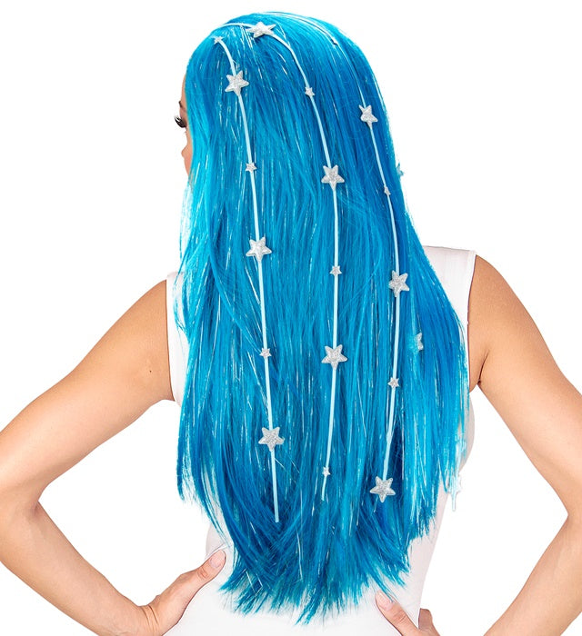 Fairy Dream Hair Wig With Tinsel, Stars & Silicone Lining In Color Pvc Box