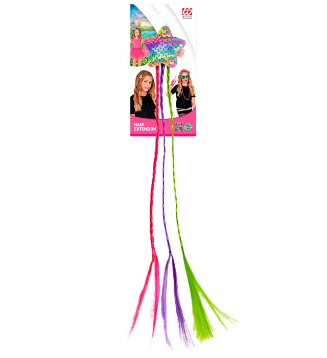 Holographic Sequin Star With 3 Colored Braids Hair Extension For Girl