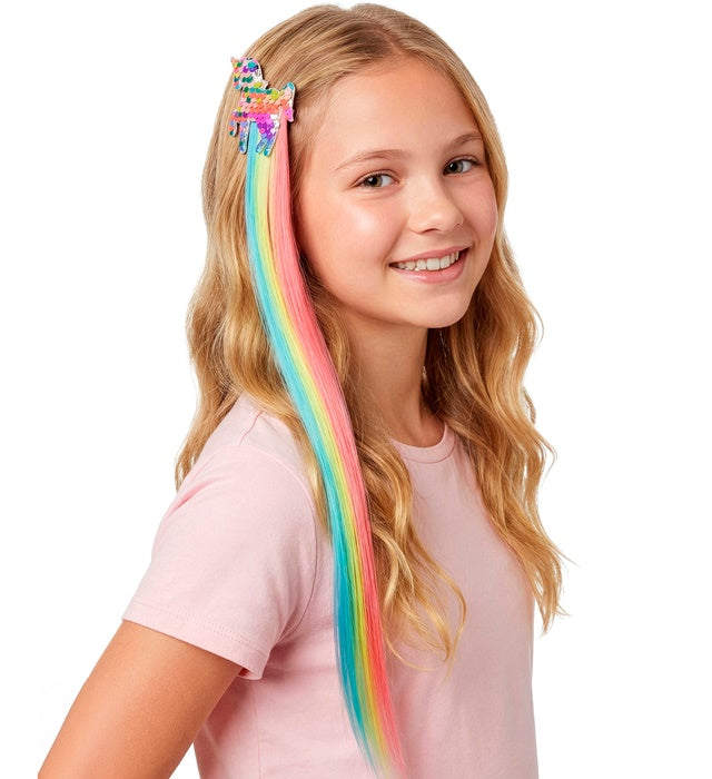 Holographic Sequin Unicorn Hair Extension For Girl