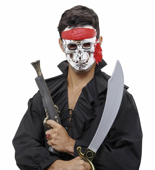 Silver Pirate Skull Mask