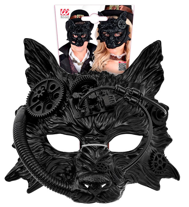 Mask Steampunk Wolf Black