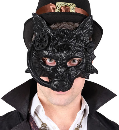Mask Steampunk Wolf Black