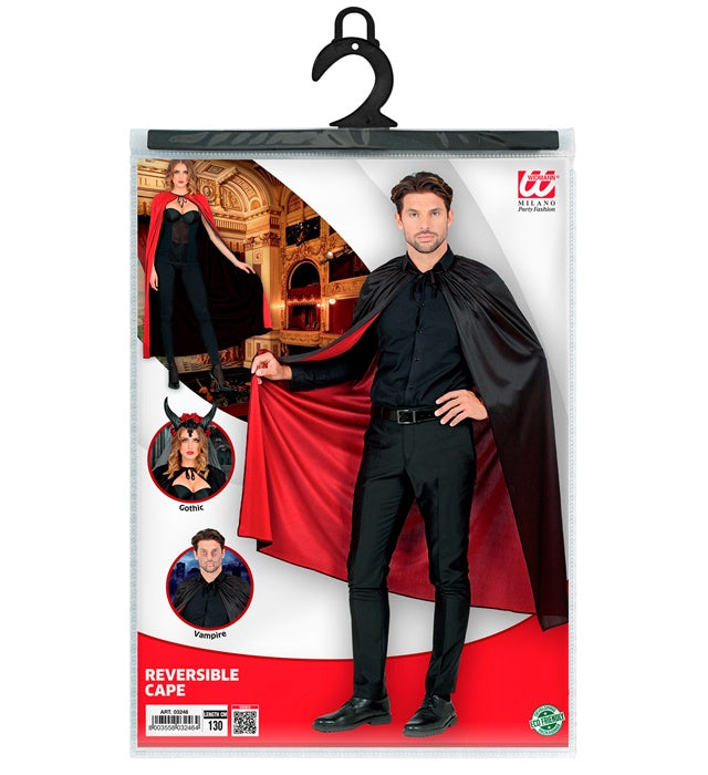 Black/Red Reversible Cape 130 Cm