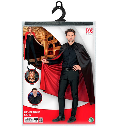Black/Red Reversible Cape 130 Cm