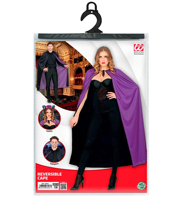 Black/Purple Reversible Cape 130 Cm