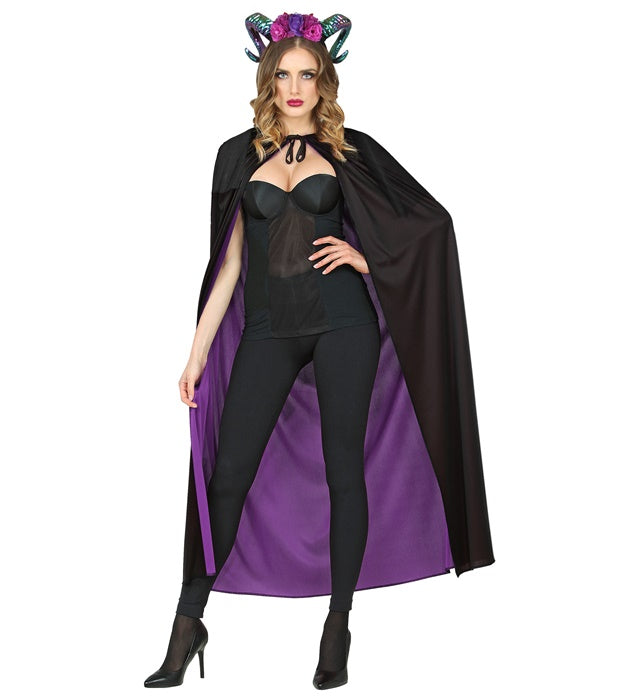 Black/Purple Reversible Cape 130 Cm
