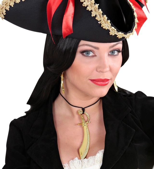 Gold Pirate Cutlass Necklace